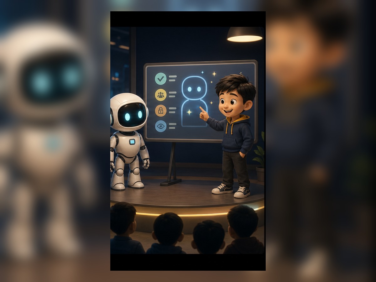 第 20 课 3D 插图：机器人和小朋友学习 展示你的 AI 作品，也说清它的边界