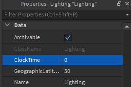 在 Lighting 中设置 ClockTime 的官方截图