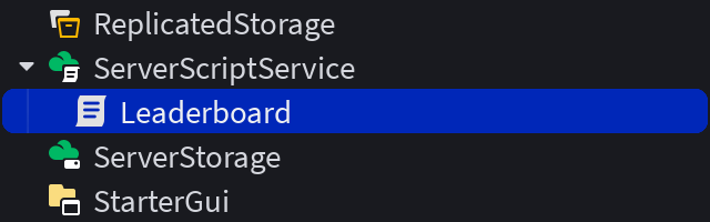 在 ServerScriptService 中插入 Script 的官方截图